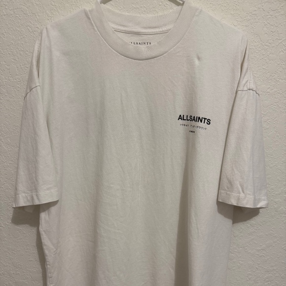 All Saints Underground London Oversized Faded T Shirt Mens Small White - Picture 1 of 5